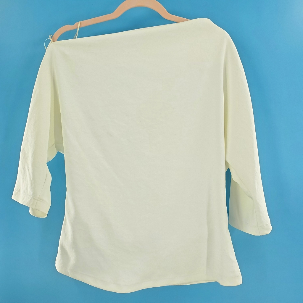 Natan Asymetrical Ivory Top 3/4 Sleeve